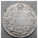 Canada 25 Cent 1916