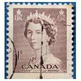 Canada 1953 Elizabeth II 1c stamp #325