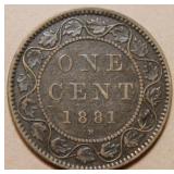 Canada Large Cent 1881H Obv1