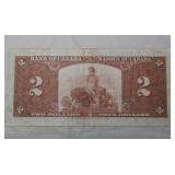 Canada $2 Banknote 1937 BC-22c Coyne Towers