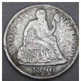 USA Liberty Seated Dime 1890-S