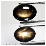 1.26ct 7.5x5.5mm Oval Natural Black 6 Ray Star Sap