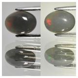 0.77ct 8x6mm Oval Cabochon Natural Black Opal - Ra