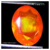Oval Cut Natural Hot Rainbow Orange Opal Ethiopia