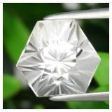 4.64ct 10.2x10.2mm VVS Hexagon Natural White Quart