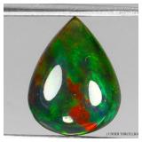 Pear Natural AAA Floral Flash Play Of Color Black