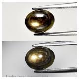 2.91ct Oval Natural Black Green 6 Ray Star Sapphir