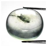 12.26ct 15.5x13.5mm Oval Cabochon Natural Green Pr