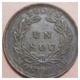 Canada LC-30A1 Agriculture & Commerce Un Sou Token
