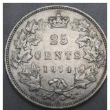 Canada 25 Cent 1874H