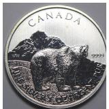 Canada $5 2011 Grizzly Bear - Wildlife 1oz Silver
