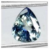 Pear Cut Heated Natural Top Blue Green Sapphire Au