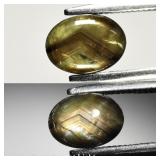 0.89ct Oval Natural Black Green 6 Ray Star Sapphir
