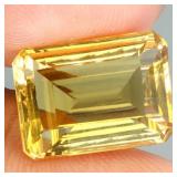 Octagon Concave Cut Natural Top Yellow Citrine 8.8