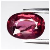 2.11ct 8.8x6.3mm Oval Natural Purplish Pink Rhodol