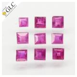 GLC CERTIFIED 9pcs Lot 0.55ct t.w Square Natural S