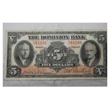 The Dominion Bank 1935 $5 Banknote 220-26-02