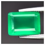 1.09ct 7.3x5.2mm Baguette Natural Green Chalcedony