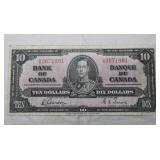 Canada $10 Banknote 1937 BC-24b Gordon Towers