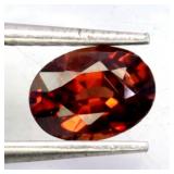 Oval Cut Natural Unheated Top Rich Orange Zircon T