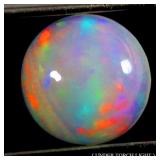 Round Cab AAA Floral Flash Play Of Color Crystal F