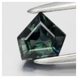 0.47ct VS Pentagon Natural Bluish Green Sapphire -