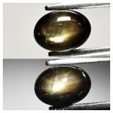 1.33ct Oval Natural Black Green 6 Ray Star Sapphir