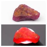 5.94ct 12.5x9.7mm Rough Natural Purplish Red Ruby