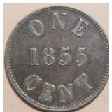 Canada PE-6A1 Fisheries & Agriculture 1855 One Cen