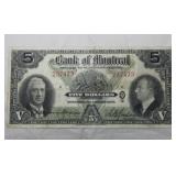 Bank of Montreal $5 1938 Banknote 505-62-02