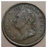 Canada NS-3D1 George lV 1832 Half Penny Token Br87