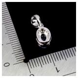 925 Sterling Silver Pendant Oval Aquamarine 6x4mm