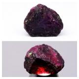 17.00ct 15.5x14mm Rough Natural Deep Purplish Red