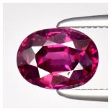 1.24ct 6.8x5mm Oval Natural Purplish Pink Rhodolit