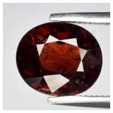 1.58ct 8x6.8mm Oval Natural Reddish Orange Garnet