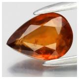 0.64ct 7x5mm Pear Natural Orange Hessonite Garnet