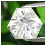 3.56ct 9.5x9.5mm VVS Hexagon Natural White Quartz