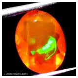 Oval Cut Natural Hot Rainbow Orange Opal Ethiopia