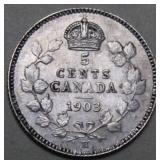 Canada 5 Cents 1903H Large H