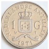 Antiles 1971, Queen Juliana 1 GULDEN 28mm