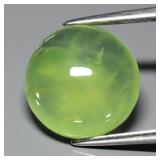 6.37ct 12.3x12mm Round Cabochon Natural Green Preh