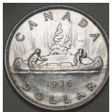 Canada Silver Dollar 1936