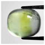 4.08ct 9.5x8mm Cushion Cabochon Natural Green Preh