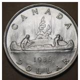 Canada Silver Dollar 1936