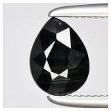 0.87ct Pear Natural Deep Blue Green Sapphire - Hea