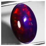 Oval Natural AAA Floral Flash Play Of Color Black