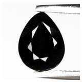 0.88ct 6.5x5mm Pear Natural Deep Blue Spinel - Tan