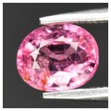 0.91ct 6.8x5.5mm Oval Natural Pink Tourmaline - Un
