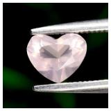 0.55ct 6x5mm VS Heart Natural Pink Rose Quartz - U