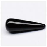 1.07ct 11.5x4mm Briolette Cabochon Natural Black O